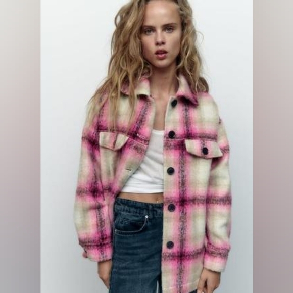Zara Plaid  Shacket - Picture 1 of 14
